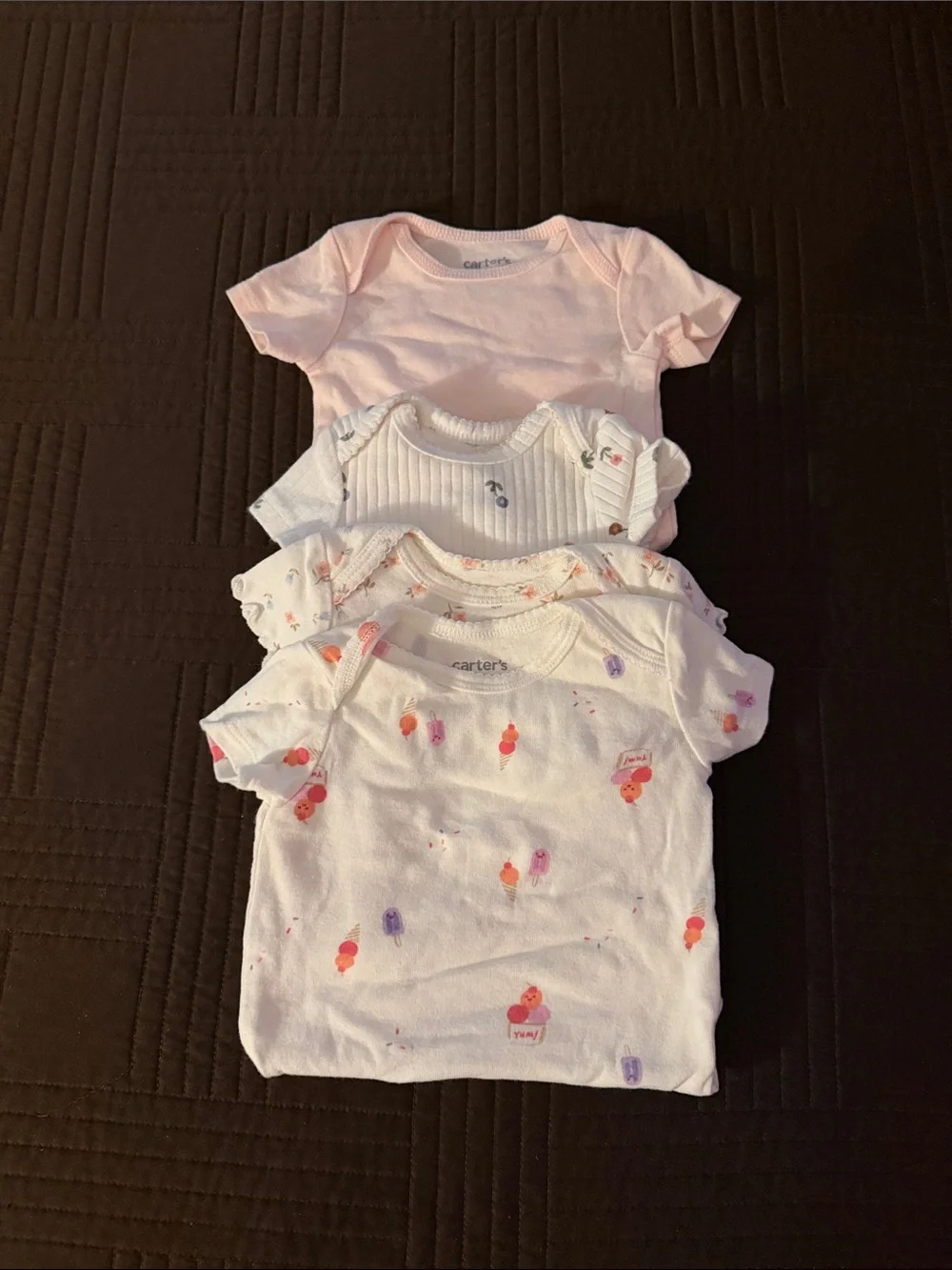 Carter's Pink & White Short Sleeve Bodysuit Set with Popsicle Print
